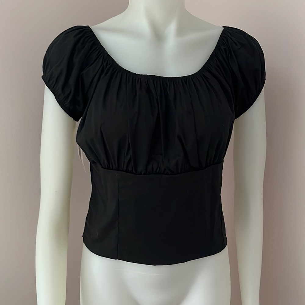 Black Sara peasant top, XL